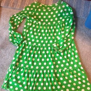 Garnet Hill Kids green polkadot cotton dress sz 14
